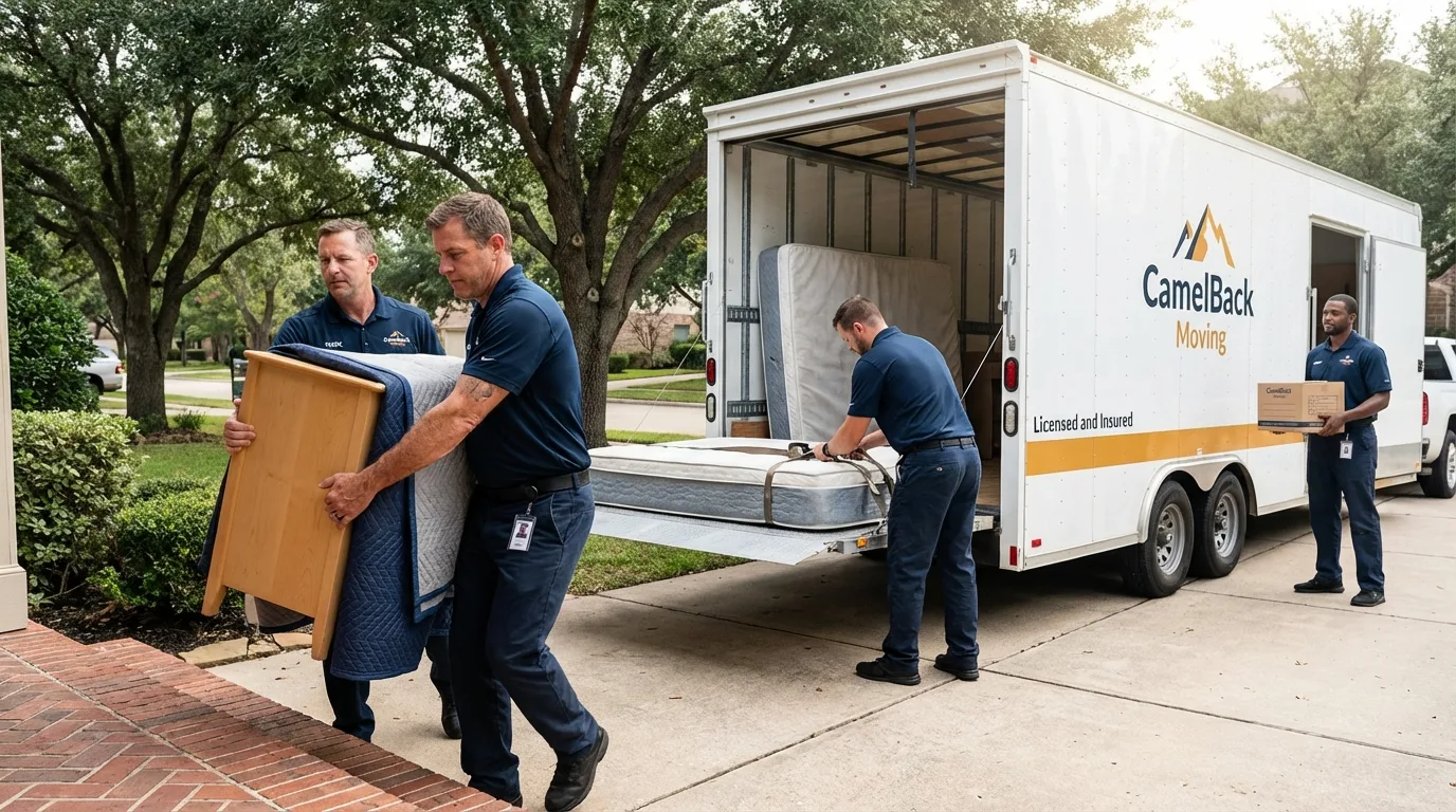 Crew loading residential truck for cross-state move from Roebling, NJ