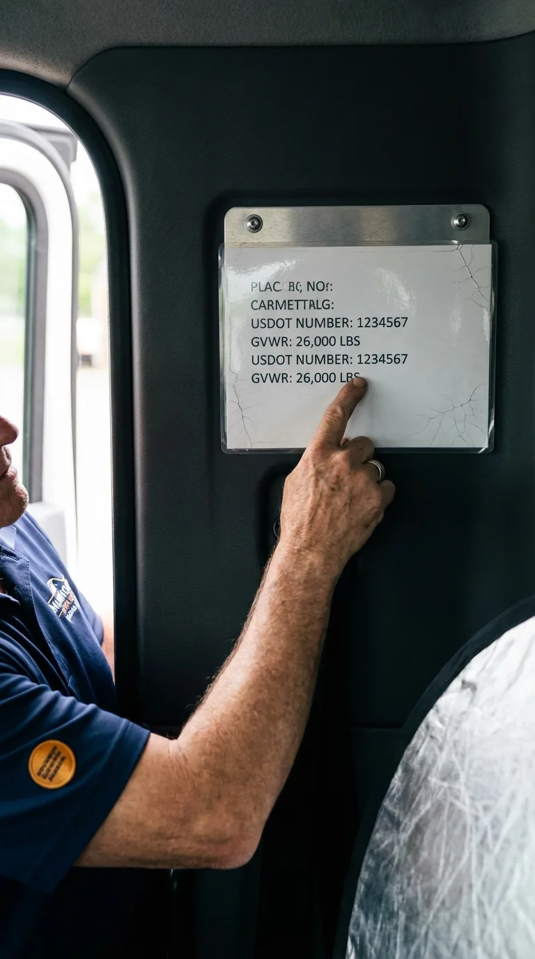 USDOT licensing placard verification in Roebling